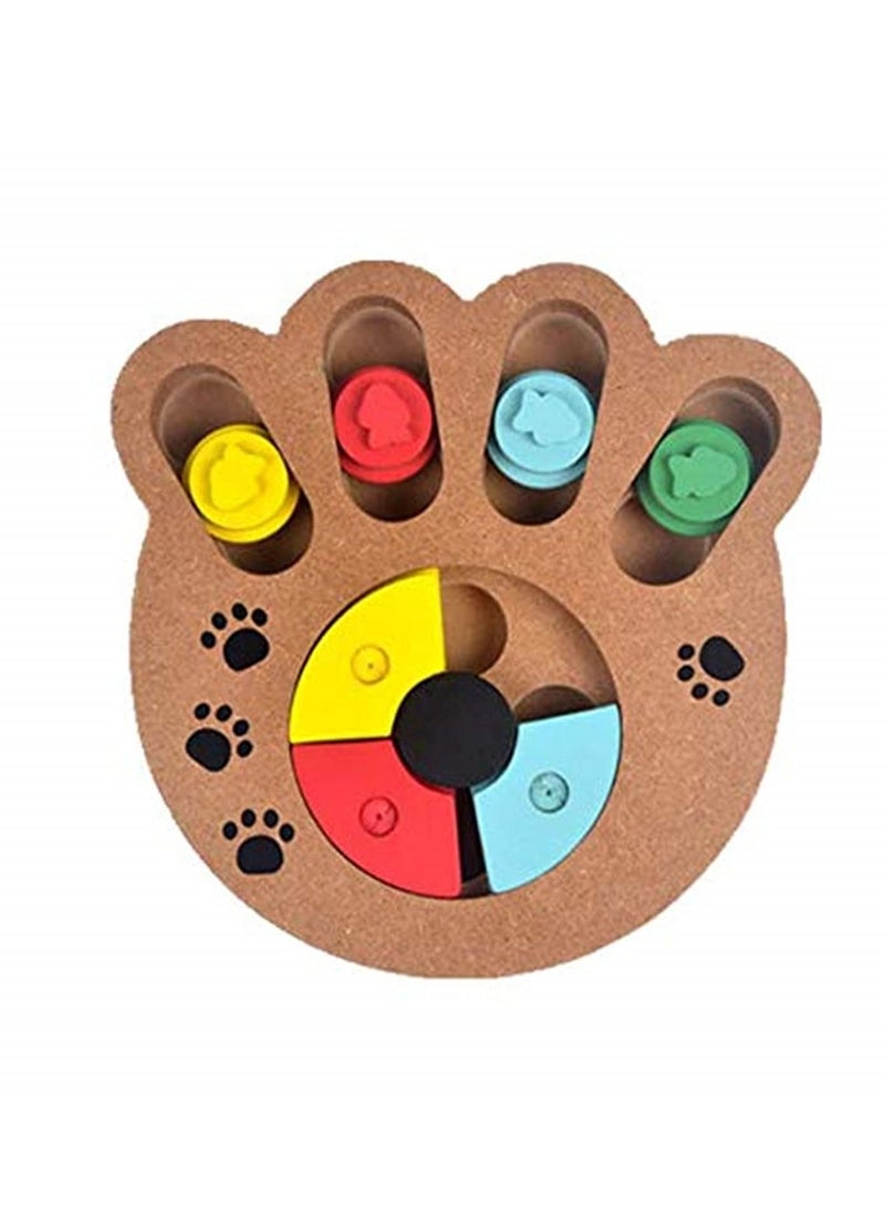 1PC Dog Educational Toys Puppy Foraging Food Wooden Bone Paw Shape Puzzle Toy Pets Training Supplies Cat Interactive Toy - Image 1