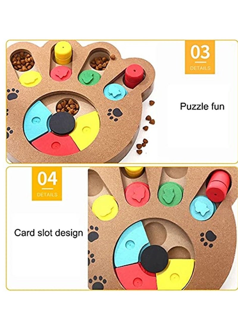 1PC Dog Educational Toys Puppy Foraging Food Wooden Bone Paw Shape Puzzle Toy Pets Training Supplies Cat Interactive Toy - Image 3