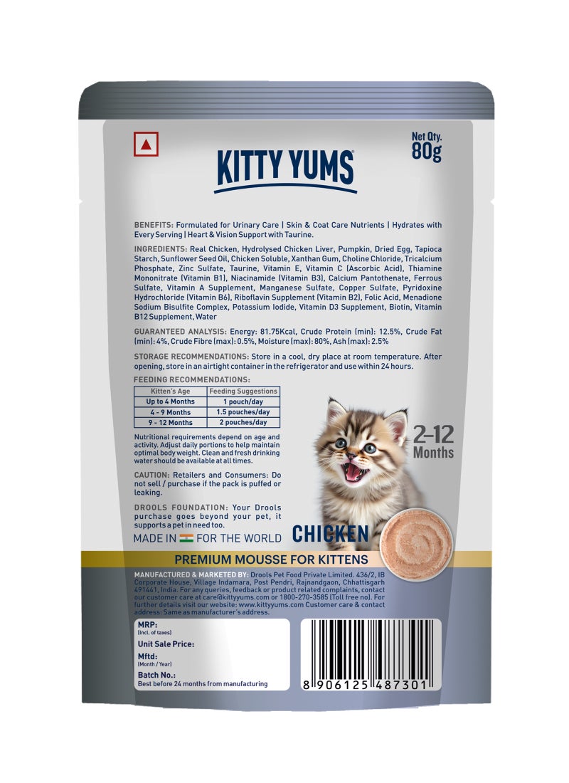 Kitty Yums Chicken Mousse Kitten 80gm – Pack of 24 - Image 2