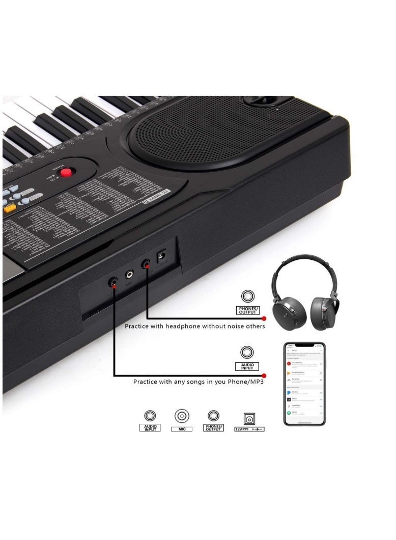 GOGOGO 61-Key Digital Piano Keyboard for Beginners, Portable Electric Piano with Built-in Speakers, Multiple Tones & Rhythms, Home Practice Music Keyboard for Kids & Adults - Image 2
