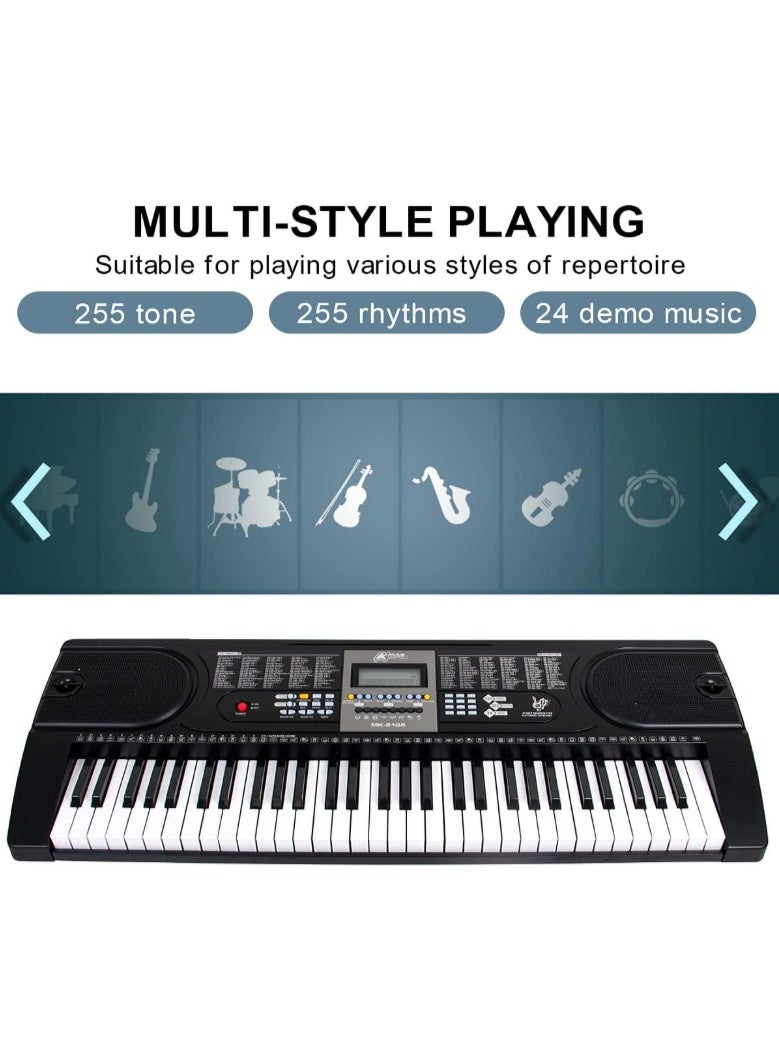 GOGOGO 61-Key Digital Piano Keyboard for Beginners, Portable Electric Piano with Built-in Speakers, Multiple Tones & Rhythms, Home Practice Music Keyboard for Kids & Adults - Image 3