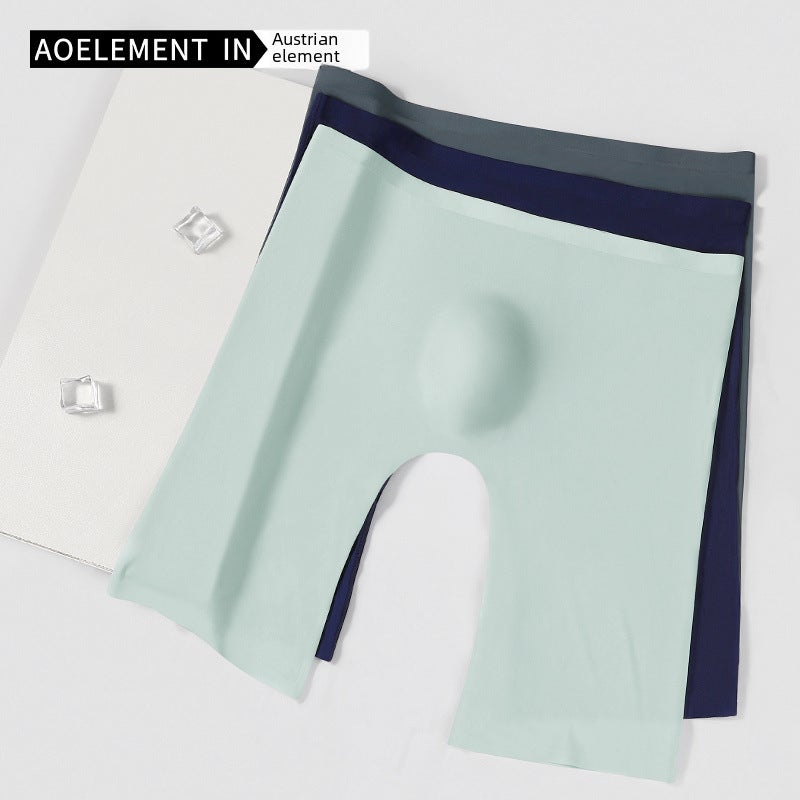 Mens Ice Silk Boxer Briefs Summer Lightweight Quick-Dry Light blue - Image 3
