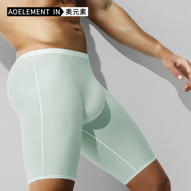 Mens Ice Silk Boxer Briefs Summer Lightweight Quick-Dry Light blue - Image 5