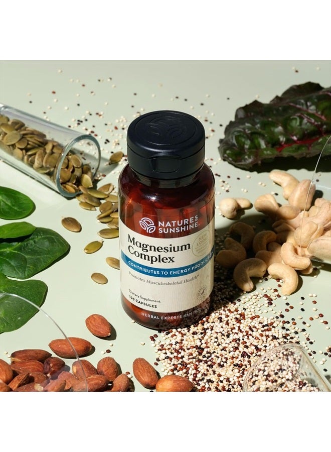 NATURE'S SUNSHINE Magnesium Complex - High Potency Magnesium Supplement for Muscle Function, Energy Production, & Reduction of Tiredness and Fatigue - 50 Servings (100 Capsules) - Image 2
