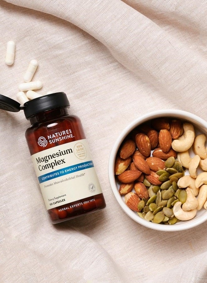 NATURE'S SUNSHINE Magnesium Complex - High Potency Magnesium Supplement for Muscle Function, Energy Production, & Reduction of Tiredness and Fatigue - 50 Servings (100 Capsules) - Image 5