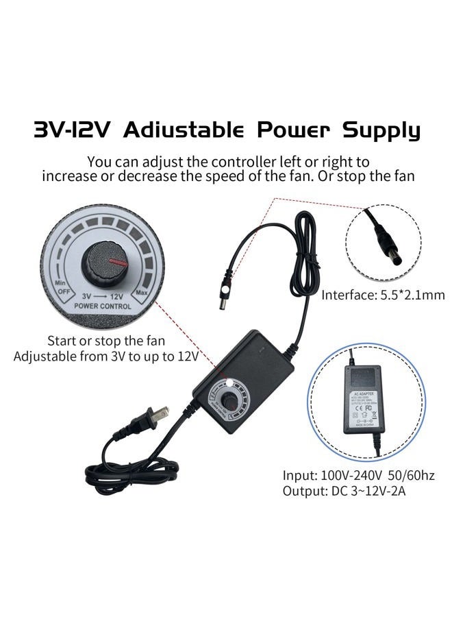Easy Cloud 120mm × 25mm Computer Fan with AC Plug, Variable Speed Axial Muffin Fan with Controller 120V 110V 220V Fan Small 12V Case Cooling Fan for PC Server Cabinet Doorway Receiver Xbox Greenhouse - Image 5
