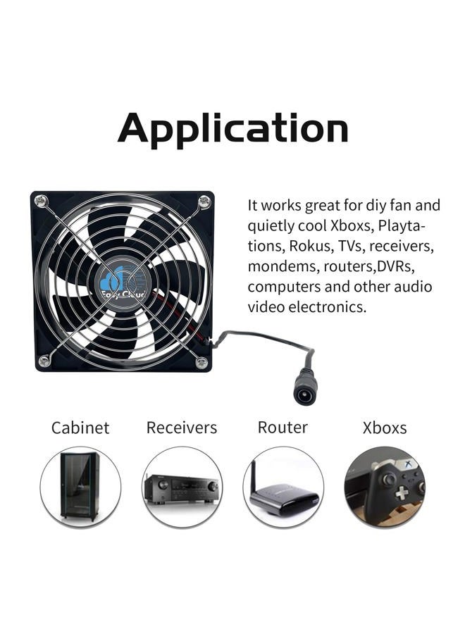 Easy Cloud 120mm × 25mm Computer Fan with AC Plug, Variable Speed Axial Muffin Fan with Controller 120V 110V 220V Fan Small 12V Case Cooling Fan for PC Server Cabinet Doorway Receiver Xbox Greenhouse - Image 3