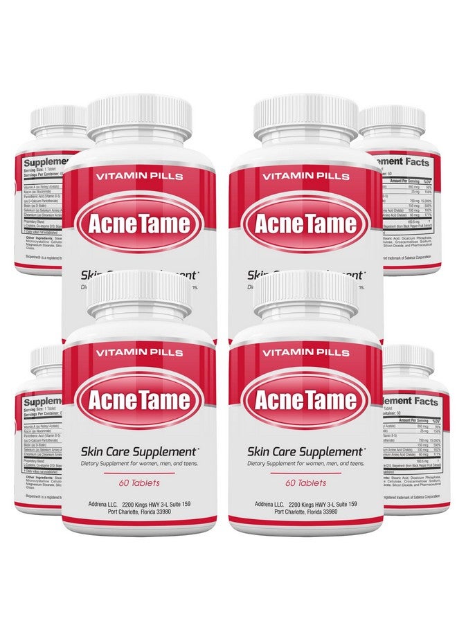 Acnetame Acne Tame- Acne Pills Supplement- Clear Skin Vitamins Pill for Oily Skin Treatment, Hormonal Blemishes, Anti Spots & Cystic Acnes Supplements for Women, Men, Teens & Adults- 240 Oral Tablets - Image 1