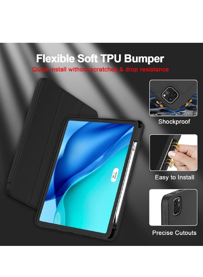 iPad Pro 11 Inch Case 2022(4th Gen)/2021(3rd Gen)/2020(2nd Gen) with Pencil Holder,Smart iPad Case, Support Touch ID and Auto Wake/Sleep, with Auto 2nd Gen Pencil Charging (Black) - Image 5