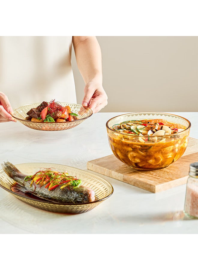 Visions 6-person High Borosilicate Heat-resistant Glass Dinnerware Set - 6 Small Bowls, 2 Large Plates, 2 Small Plates, 1 Soup Bowl, 1 Fish Plate - Image 3