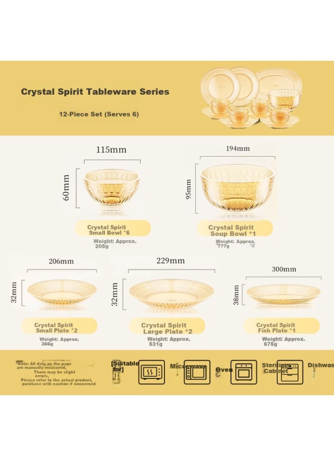 Visions 6-person High Borosilicate Heat-resistant Glass Dinnerware Set - 6 Small Bowls, 2 Large Plates, 2 Small Plates, 1 Soup Bowl, 1 Fish Plate - Image 1