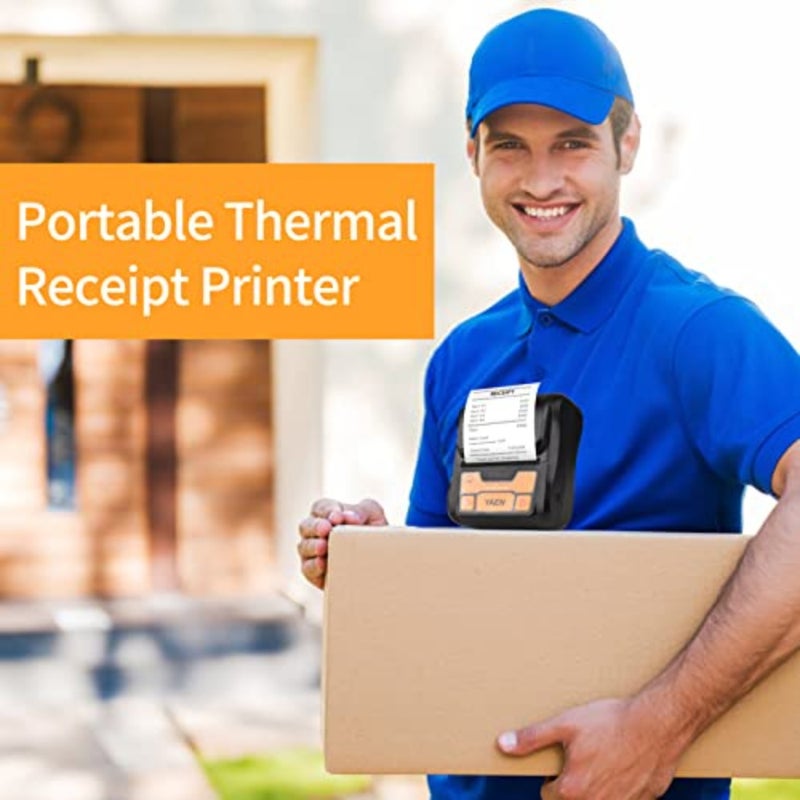 Portable BT Label Maker Wireless 80mm Thermal Receipt Printer BT Connection Use with APP Compatible with iOS Android Smartphone Adjustable Paper Width s for Restaurant Supermarket Kitchen - Image 3