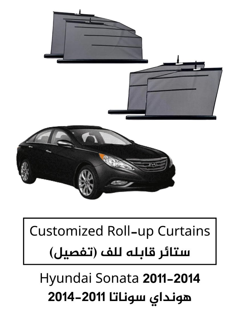 Roll-Up Sunshade for For Hyundai sonata 2011 2012 2013 2014 – UV Protection, Custom Fit - Image 1