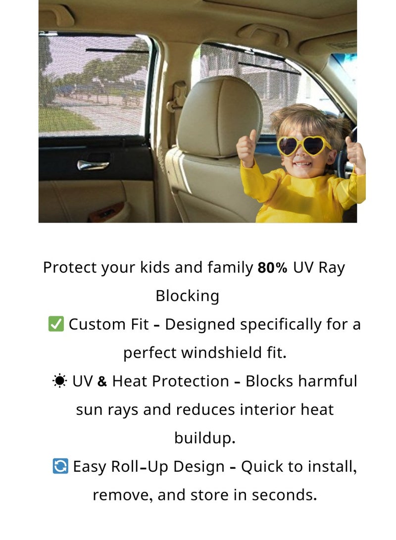 Roll-Up Sunshade for For Hyundai sonata 2011 2012 2013 2014 – UV Protection, Custom Fit - Image 4