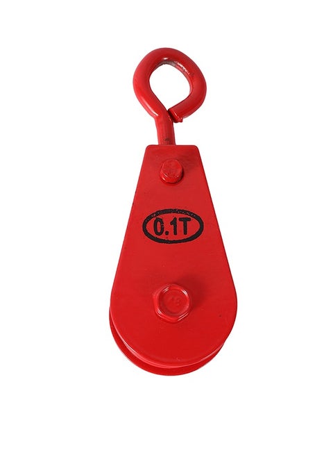 Lifting Sheave -0.1 Ton Red- Heavy-duty Pulley Block with Smooth Rotation and Low-friction Bearing - Steel Construction Hoist Pulley for Industrial Lifting, Rigging, and Crane Applications