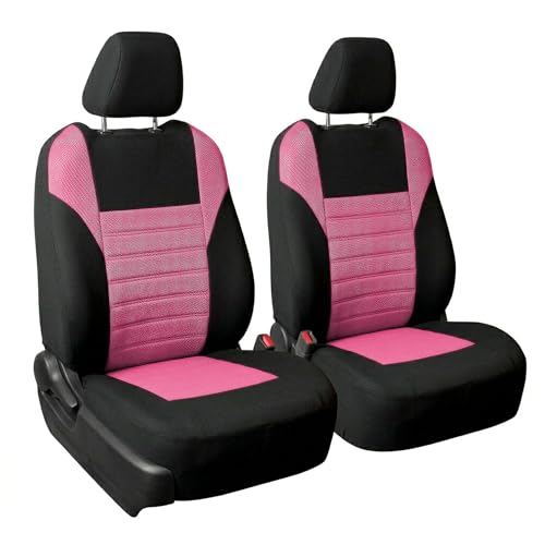 FH Group Automotive Car Seat Covers Front Set Premium 3D Air Mesh Front Seat Covers Airbag Compatible Universal Fit Interior Accessories for Cars Trucks and SUVs Pink - Image 1