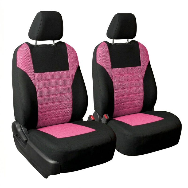 FH Group Automotive Car Seat Covers Front Set Premium 3D Air Mesh Front Seat Covers Airbag Compatible Universal Fit Interior Accessories for Cars Trucks and SUVs Pink - Image 2