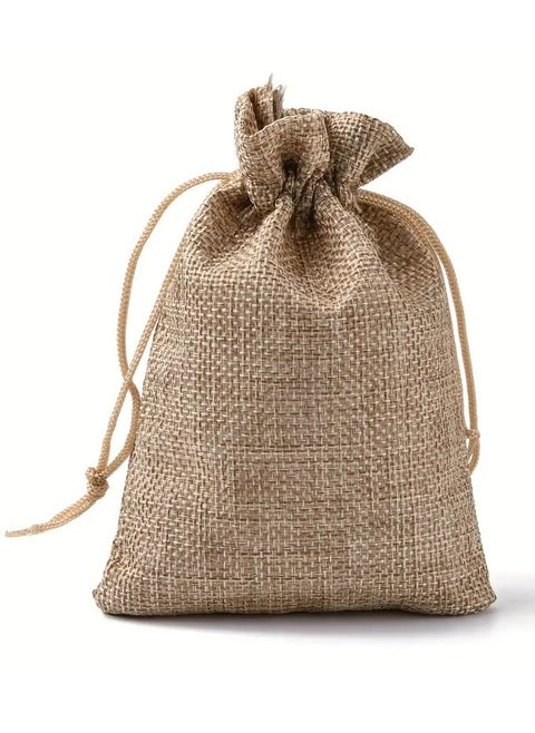 Jute pouch with Drawstring 18x13cm Jute Bags for Birthday Gifts, Wedding Party Favors, Candy and Jewelry Pouches [10PCS]