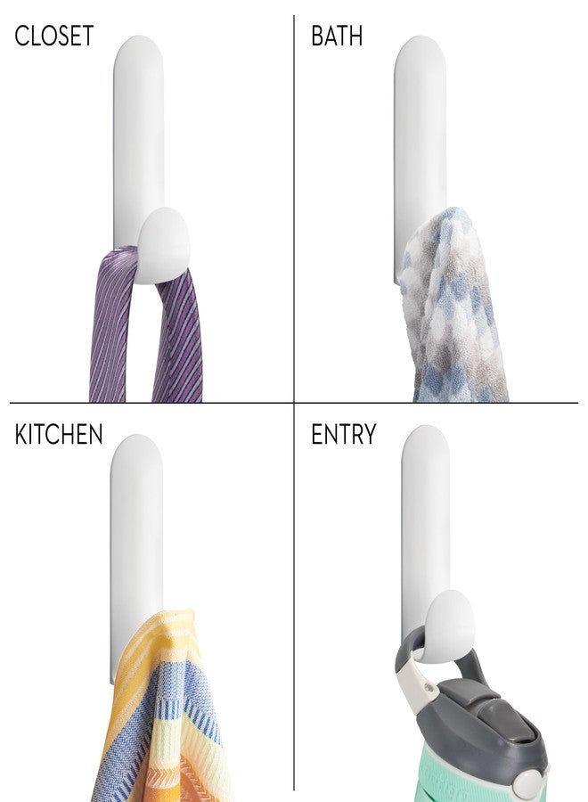 InterDesign iDesign Self-Adhesive Wall Hook - Damage-Free Hanging for Entryway, Closet, or Garage, 2 Pack, White - Image 4