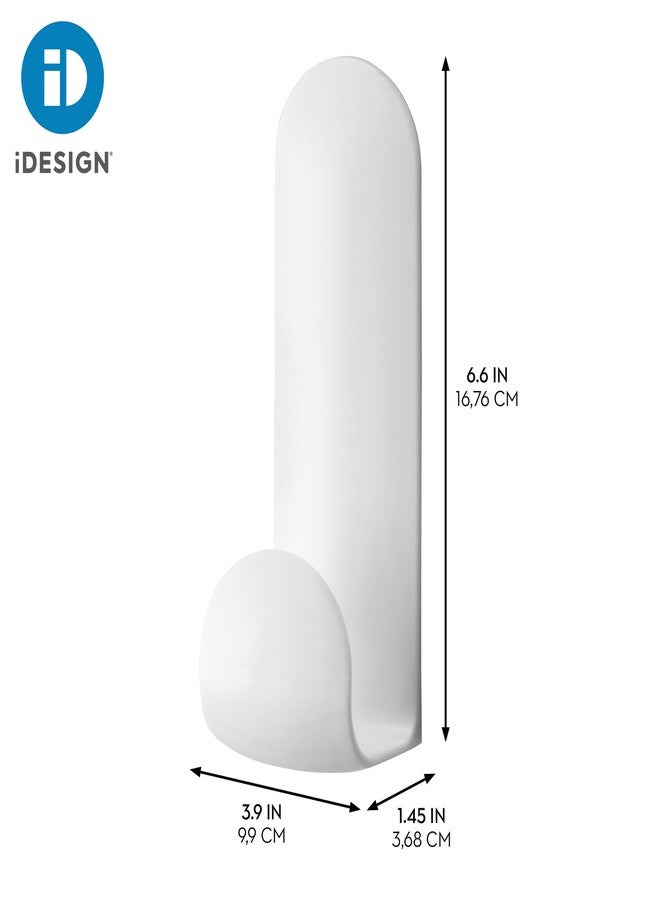 InterDesign iDesign Self-Adhesive Wall Hook - Damage-Free Hanging for Entryway, Closet, or Garage, 2 Pack, White - Image 3