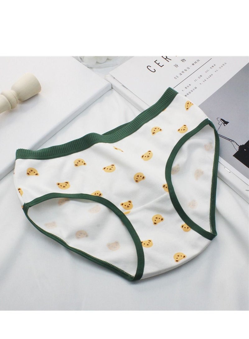 5 Pack Mid Waist Briefs Cute Style Cotton Underwear Ladies Mid Waist Comfortable Breathable Cute Girls Briefs  - Image 2