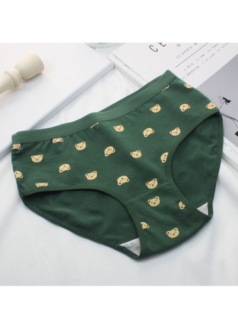 5 Pack Mid Waist Briefs Cute Style Cotton Underwear Ladies Mid Waist Comfortable Breathable Cute Girls Briefs  - Image 4