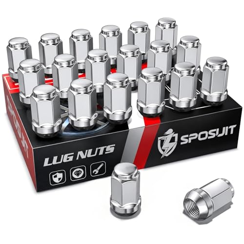 Sposuit M12x1.25 Lug Nuts - Replacement for 1994-2024 Subaru Outback, 2013-2024 Crosstrek, 1997-2024 Forester, 2019-2024 Ascent, 1992-2024 Impreza - Closed End Chrome Lug Nut(20 Pcs) - Image 1