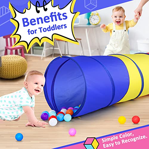 PigPigPen Pop Up Play Tunnel Tent for Toddlers Babies or Dogs Indoor  Outdoor Toys for Kids Backyard Playset RedYellowBlue - Image 5