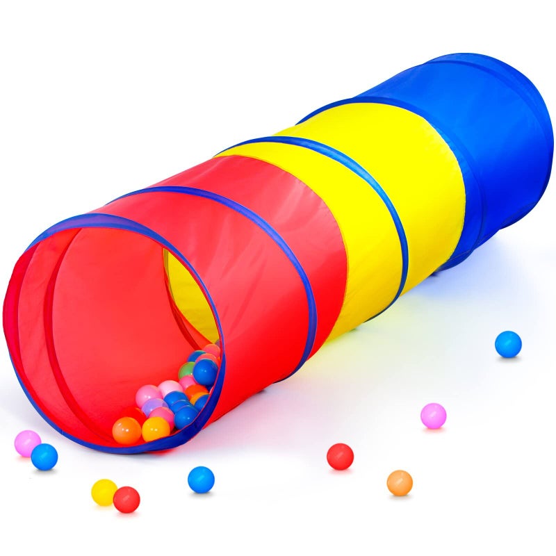 PigPigPen Pop Up Play Tunnel Tent for Toddlers Babies or Dogs Indoor  Outdoor Toys for Kids Backyard Playset RedYellowBlue - Image 2