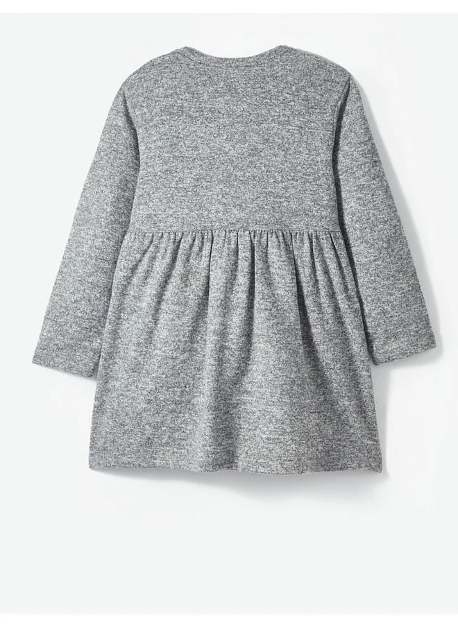 JUNE June Girl Soft Textured Dress Greymelange