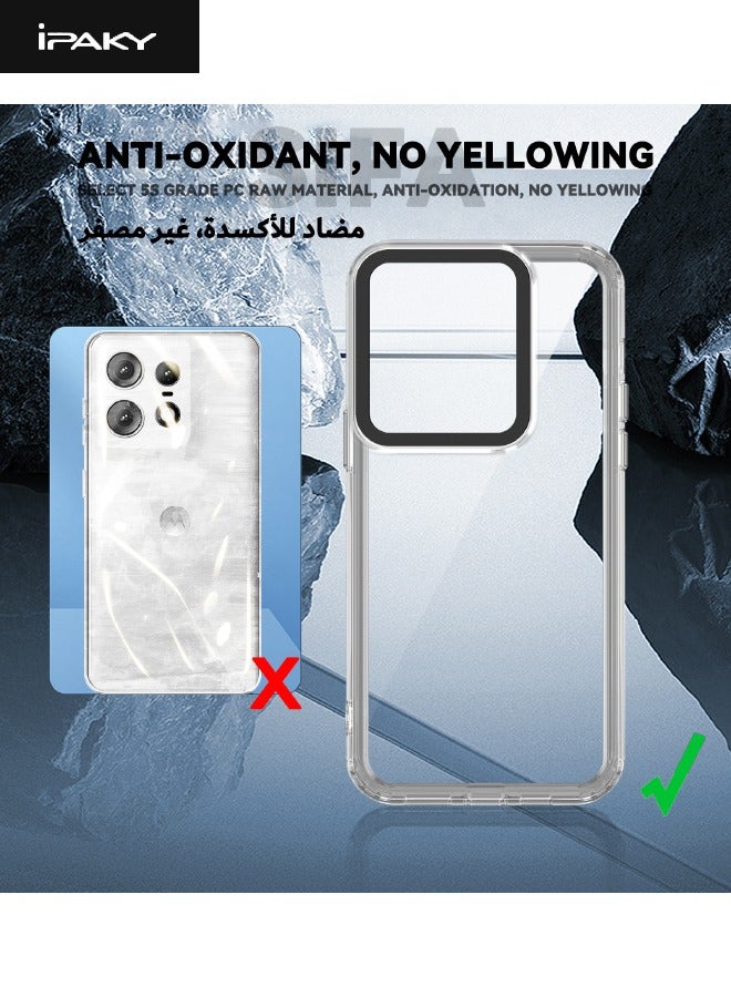 IPAKY Motorola Edge 50 Pro Cover, Mixed Material Slim Case Cover, [Anti Drop][Anti Slip][Shockproof][Non-Stick Fingerprint][No Yellowing] Protective Case for Moto Edge 50 Pro 5G, Clear  - Image 5