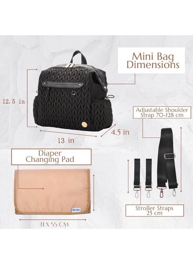 SEWBOO Small Backpack Purse, Mini Diaper Bag Backpack, Personal Item Travel Bag for Vacation with Multiple Straps - Image 3