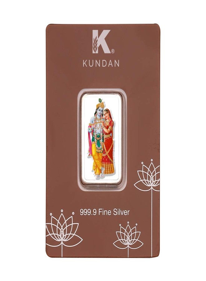 Kundan 20g (999.9) Radha Krishna Silver Colour Bar - Image 3