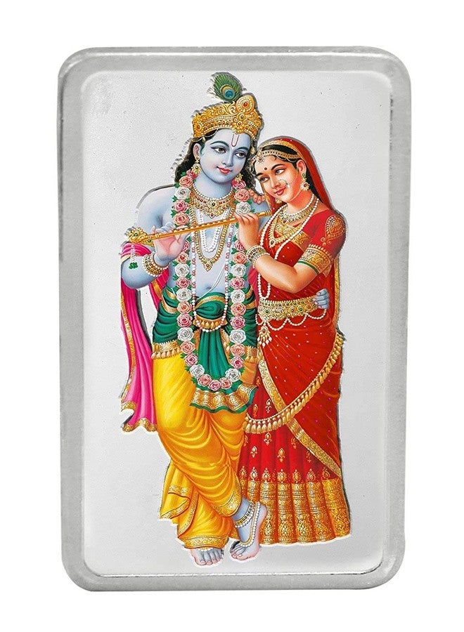 Kundan 20g (999.9) Radha Krishna Silver Colour Bar - Image 1