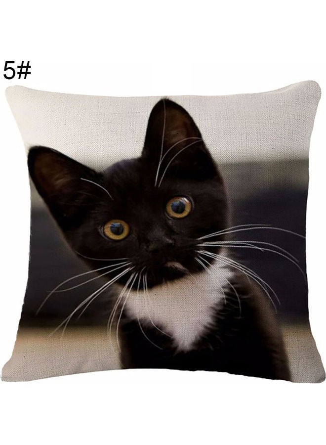 NIBEMINENT Cat Printed Cushion Cover Multicolour