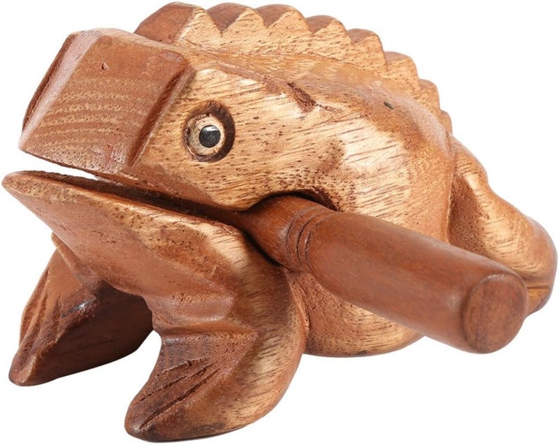 Symphony Wire Symphony Wooden Frog, Feng Shui Lucky Frog Wood Frog Guiro Rasp Instrument Tone Block (L) - Image 1