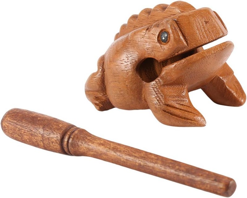 Symphony Wire Symphony Wooden Frog, Feng Shui Lucky Frog Wood Frog Guiro Rasp Instrument Tone Block (L) - Image 3