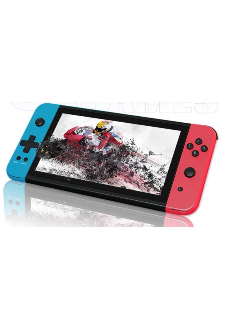 Handheld Game Console 7.0 inch Pro Retro Games Consoles Classic Video Games Pad Style System Built-in Rechargeable Battery Gaming Consoles Blue Red - Image 1