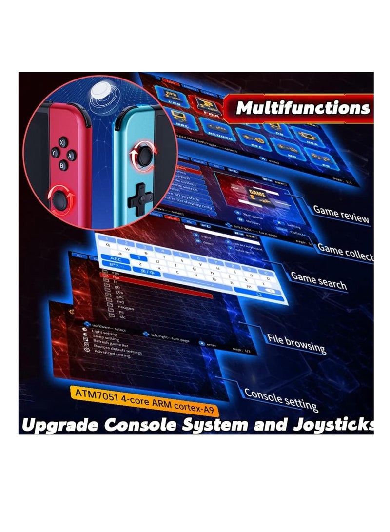 Handheld Game Console 7.0 inch Pro Retro Games Consoles Classic Video Games Pad Style System Built-in Rechargeable Battery Gaming Consoles Blue Red - Image 3