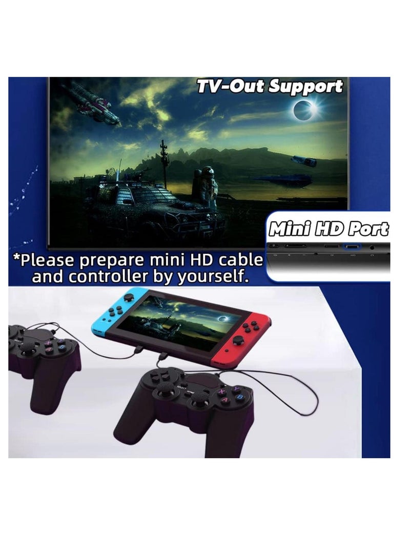 Handheld Game Console 7.0 inch Pro Retro Games Consoles Classic Video Games Pad Style System Built-in Rechargeable Battery Gaming Consoles Blue Red - Image 4