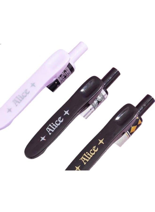 Masmarcu Chenguang Masmarcu Alice Retractable Quick-Drying 0.5Mm Gel Pen, Large Capacity, Bullet Tip, Smooth Writing, Black Ink, 3 Pens/Set, Agpj4234 - Image 3
