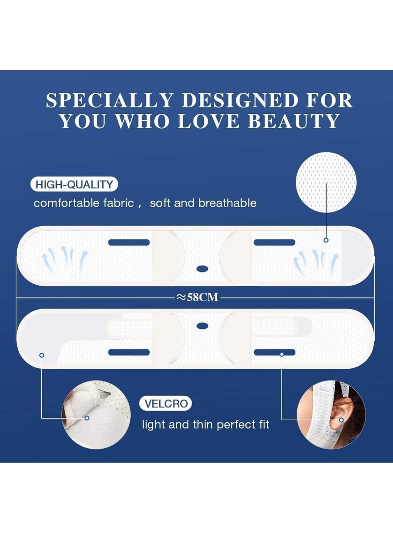 Arabest - Breathable Face Slimming Strap, Face Lift Strap, Reusable Face Lifting Bandage Pain-Free Jawline Shaping Band, V Line Shaping Face Masks, Anti-Sagging-Aging-Wrinkle-Snore Belt for Women （White） - Image 1