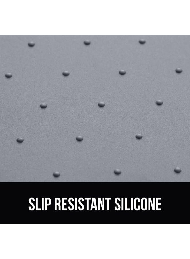 GORILLA GRIP 100% Waterproof Raised Edge BPA Free Silicone Pet Feeding Mat, Dog Cat Food Mats Contain Spills Protects Floors, Placemats for Cats and Dogs Water Bowl, Pets Accessories 28x18 Gray - Image 4