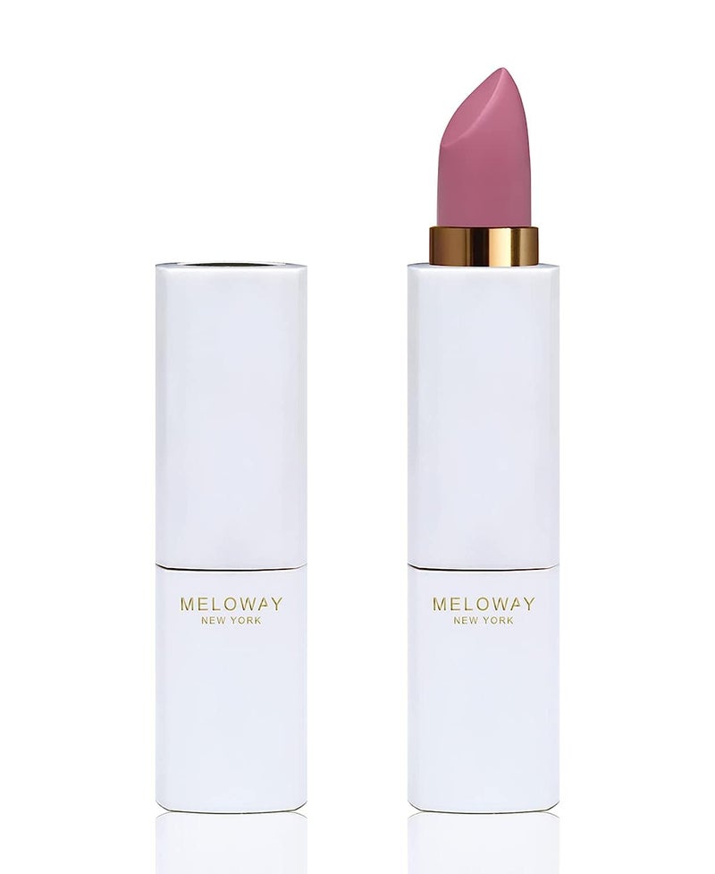 MELOWAY Hi-Rise Hydrating Matte Lipstick | Moisturizing, High-Pigment, Vegan Formula | Long-Lasting, Non-Drying, One-handed Capless Lipstick for Easy Application, Prom Pink