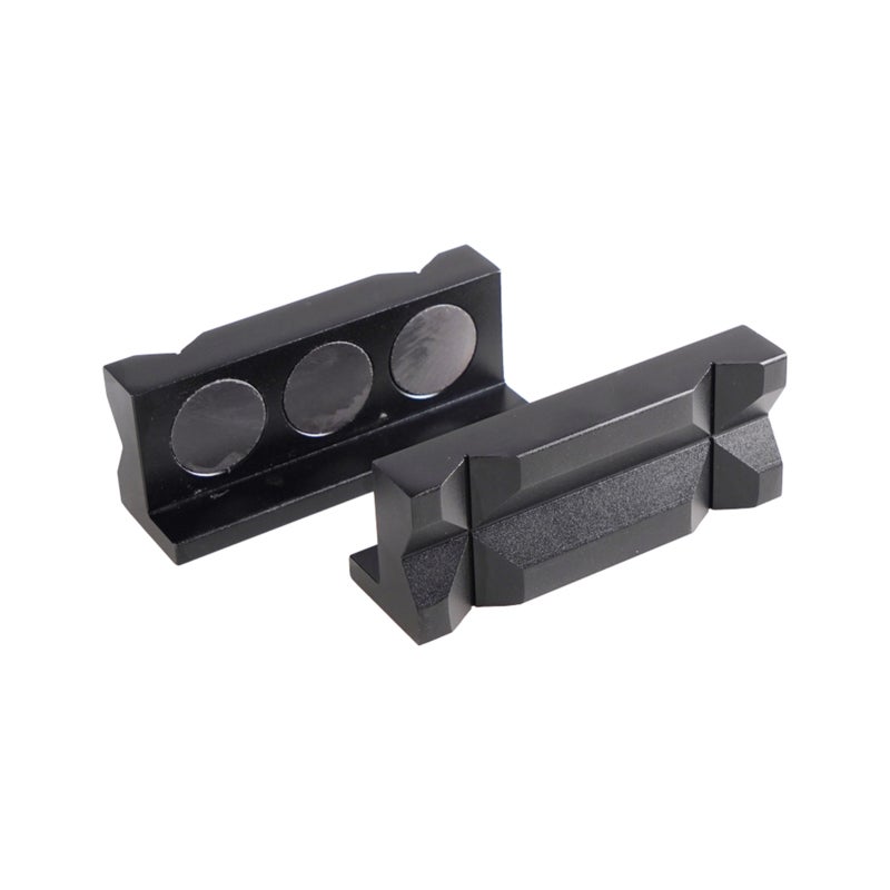 Magnetic Vise Jaw Pads: 4 Inch Black Premium Aluminum - Durable Scare-resistant Inserts for Racer Hot Rod Muscle Car Boat Enthusiasts - Image 1