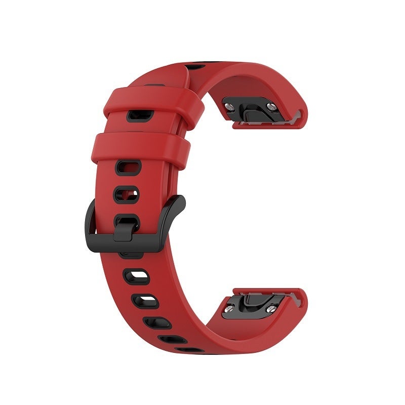 S-TOP For Garmin Descent MK2i 26mm Silicone Sports Two-Color Watch Band(Red+Black) - Image 2