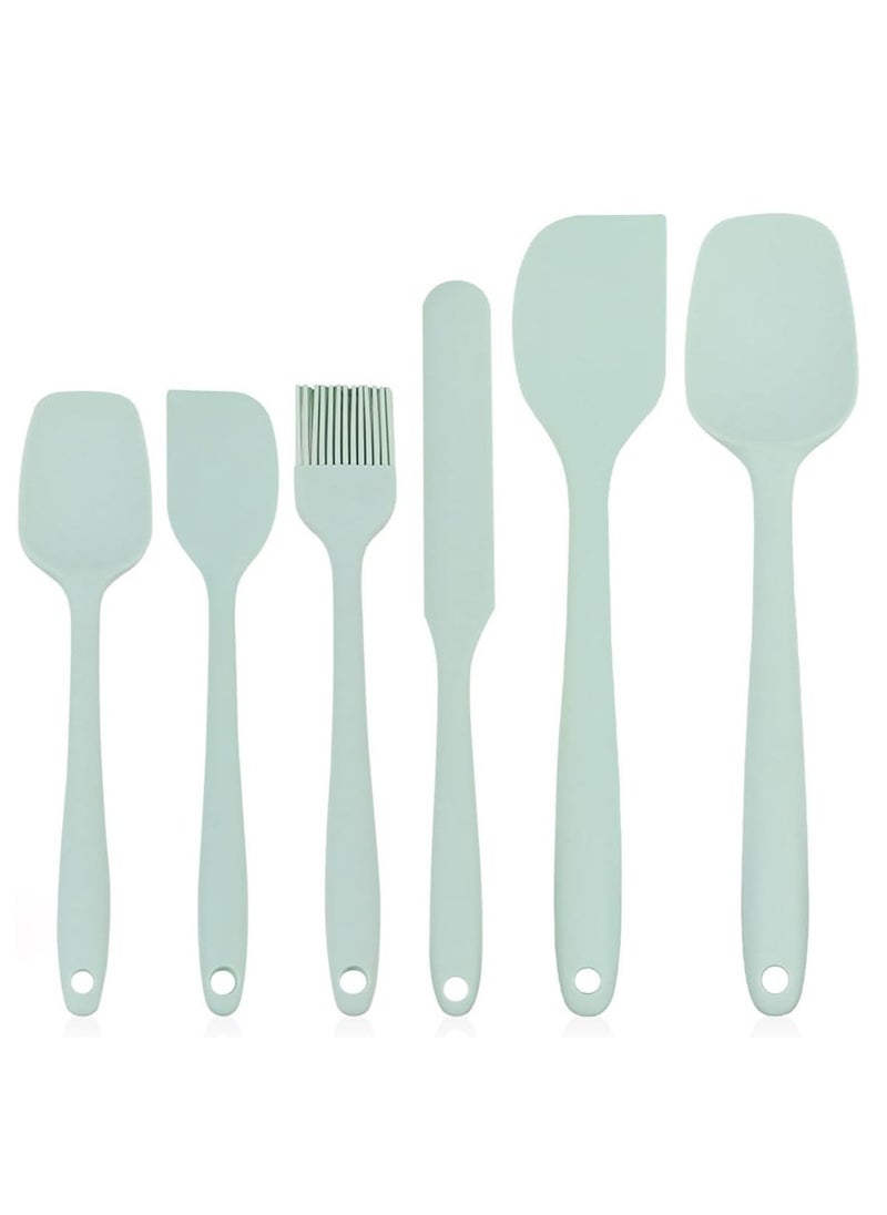 ECVV ECVV® 6-Piece Silicone Spatula Set - Food Grade Kitchen Utensils Set with Heat Resistant BPA-Free Rubber Spatulas for Cooking, Baking, Mixing & Scraping(Green) 