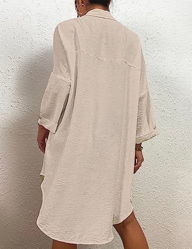 Bsubseach Womens Modern Swimsuit Cover Up Blouse Button Down Shirt Dresses Tops - Image 5