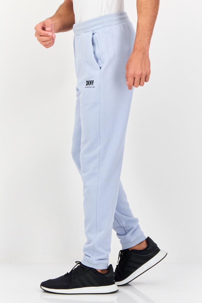 DKNY Men Regular Fit Brand Logo Sweatpants, Sky Blue - Image 2