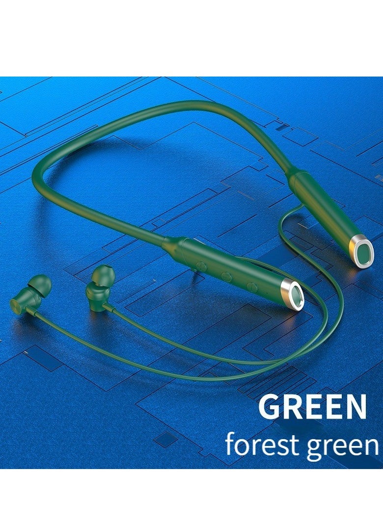 Generic New A58 hanging neck Bluetooth headset in-ear neck hanging long standby with magnetic suction headset (green)  - Image 1